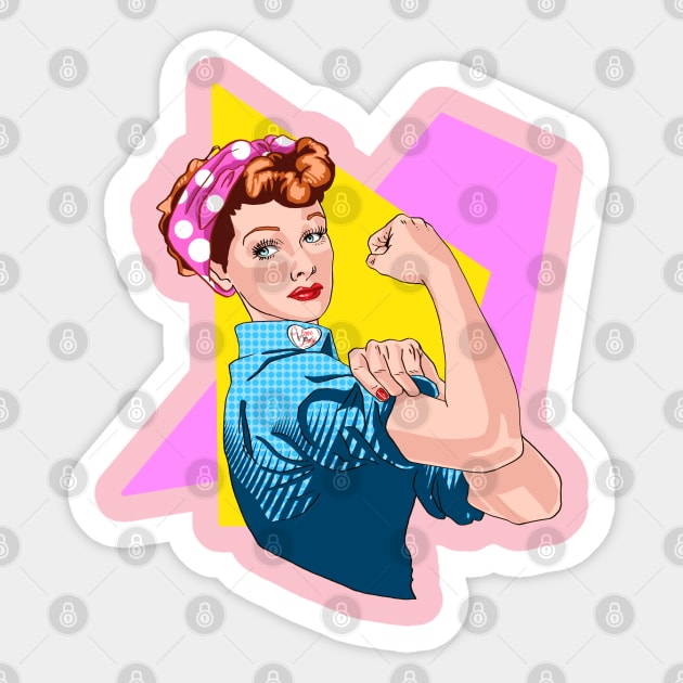 Lucy the Riveter v2 Sticker by Wayofthepencil